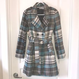 Bian Collection Blue Plaid Coat